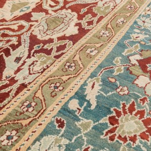 Alfombra antigua Agra India – detalle del tejido